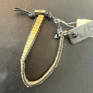 NWT J Crew Gold and Black Beaded Bracelet